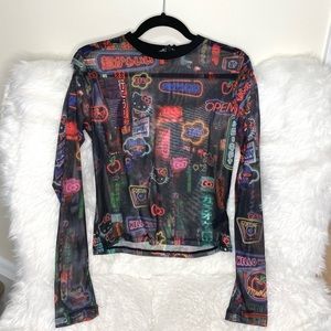 Dolls Kill (sold out) Hello Kitty mesh top